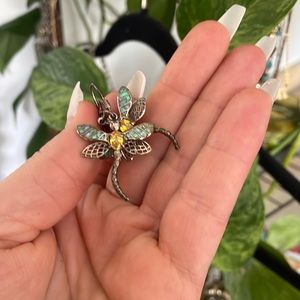 Opal dragonfly earrings
